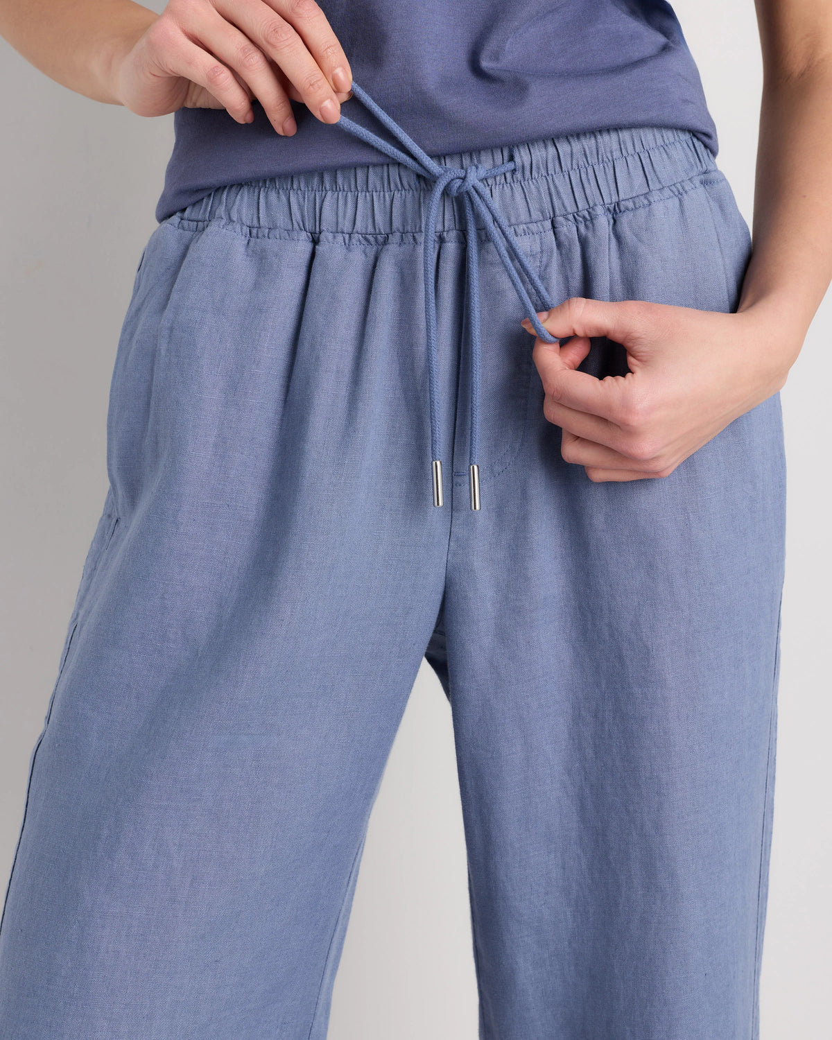 100% European Linen Wide Leg Pants - XS / Bayberry Olive