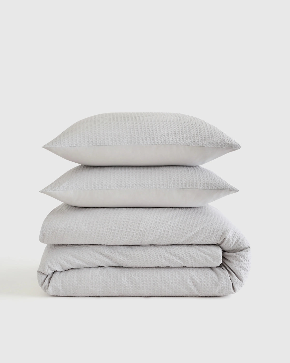 Organic Luxe Honeycomb Duvet Cover Set - Twin / Mineral