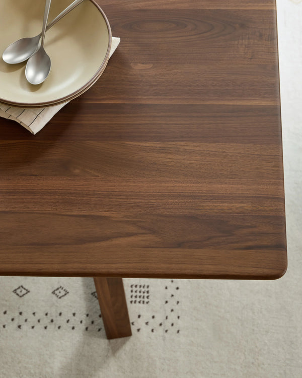 Solid Wood Midcentury Dining Table - One Size / Brown Walnut