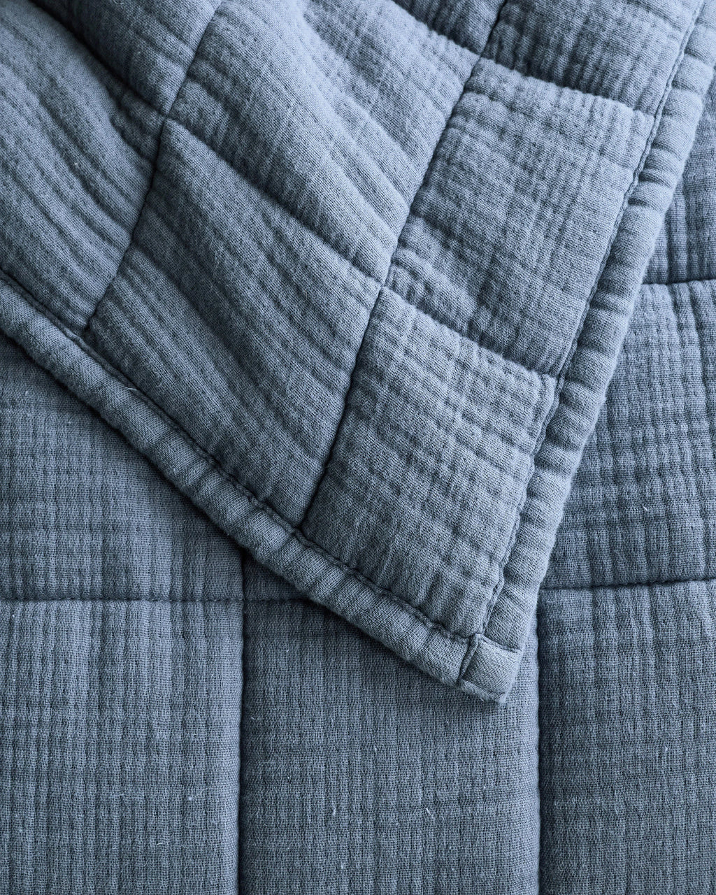 Organic Cotton Gauze Box Quilt Sham Set - Standard / Mineral