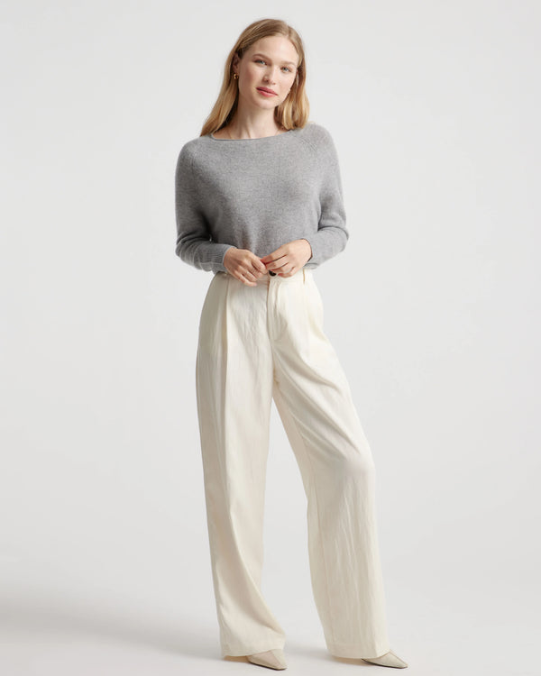 Mongolian Cashmere Boatneck Sweater - XS / Black