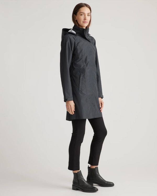 Weather Proof Long Rain Shell Jacket - XS / Ink Blue