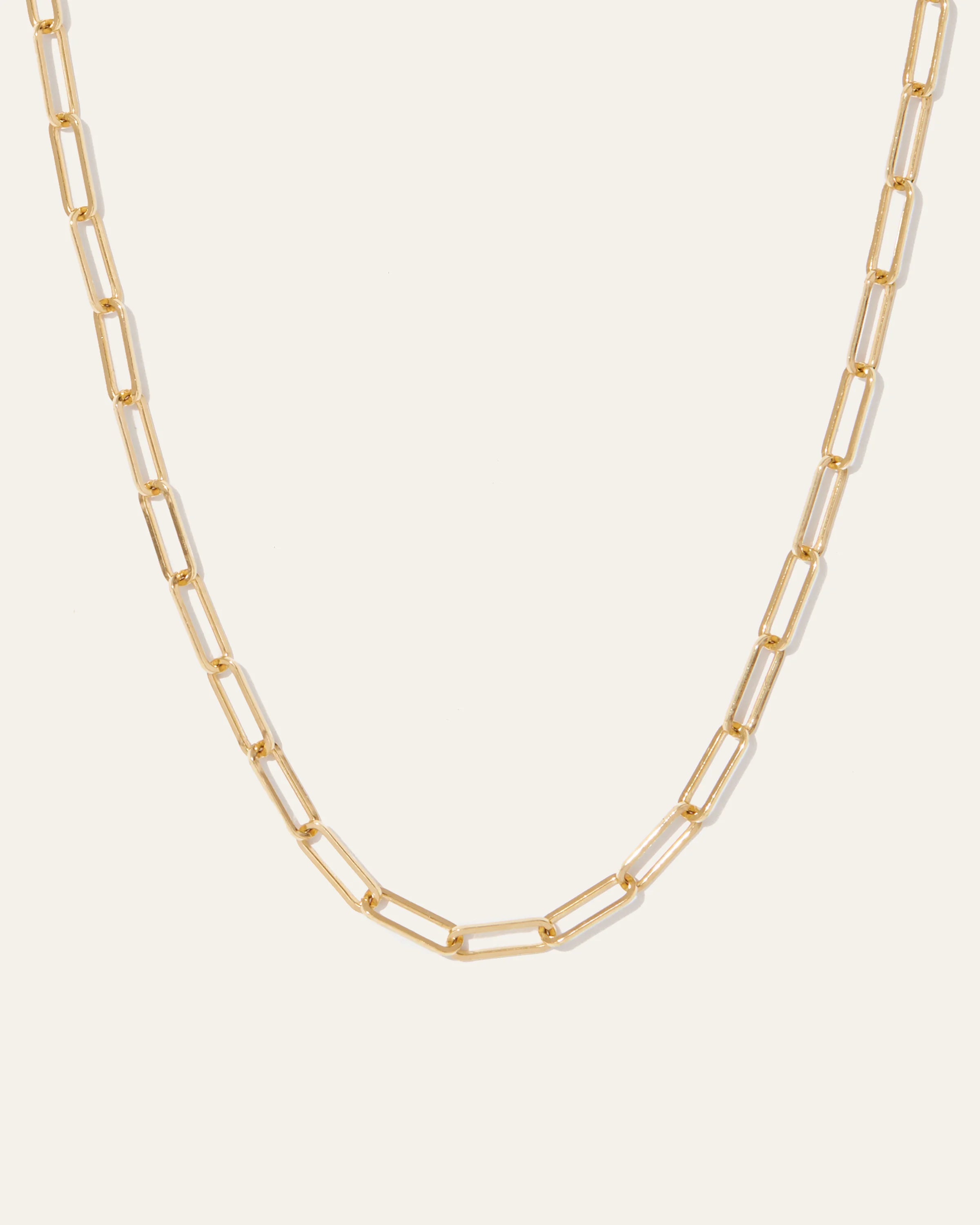 14K Gold Paperclip Chain Necklace - 2.7mm - 16" / Yellow Gold Secondary image