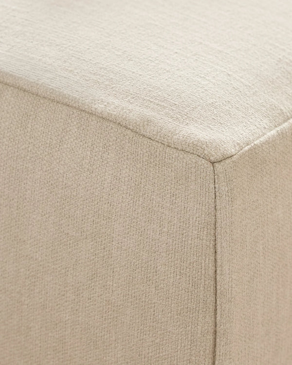 Ellery Slipcover Ottoman in Performance Linen - One Size / Sand
