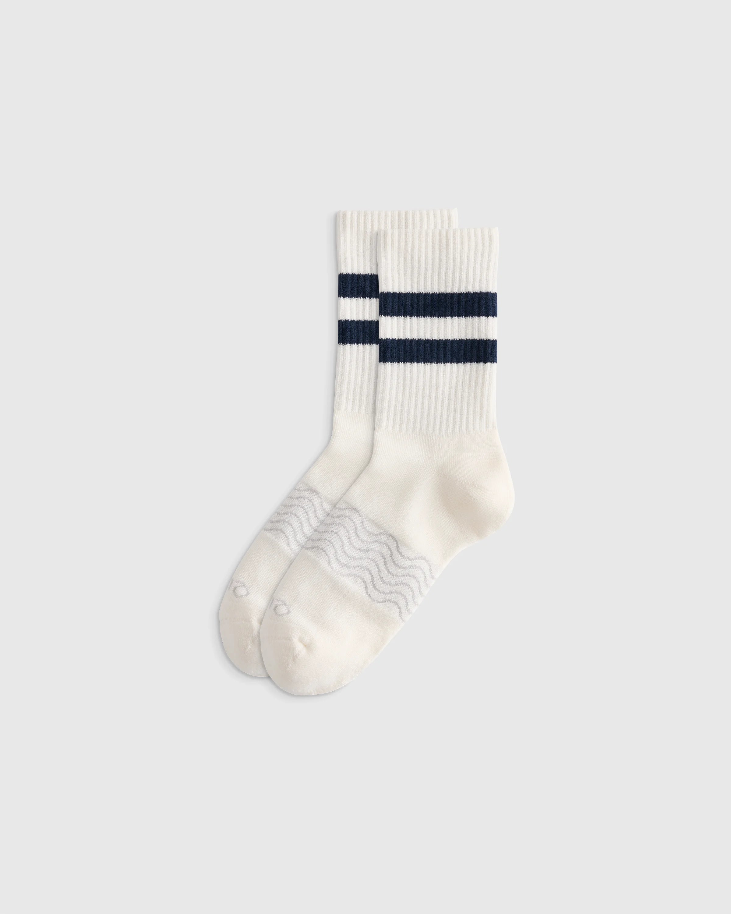 Everyday Cotton Varsity Stripes Half-Crew Sock (4-Pack) - S / Ivory/Navy Stripe Secondary image