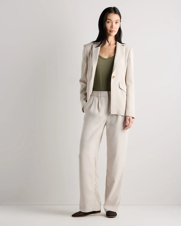 Stretch Crepe Cinched Waist Blazer - XS / Sand