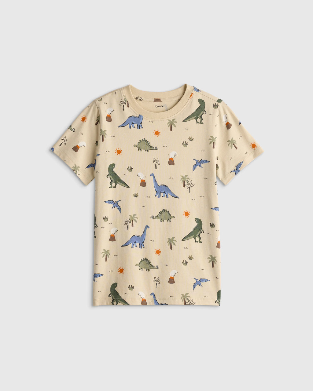 100% Organic Cotton Jersey Short Sleeve Tee - 6 / Dino Sketch