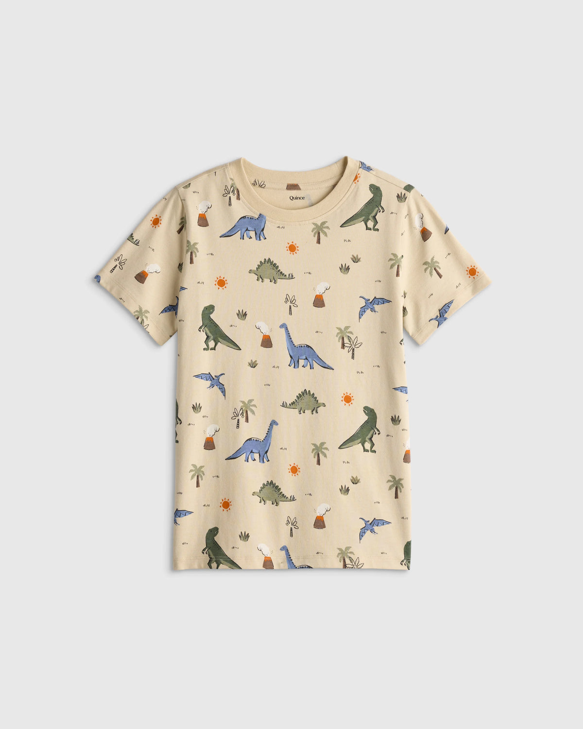 100% Organic Cotton Jersey Short Sleeve Tee - 6 / Dino Sketch