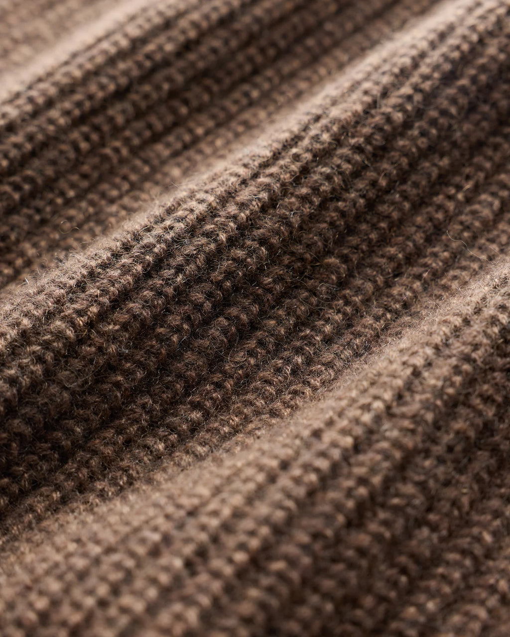 Mongolian Cashmere Fisherman Full Zip Sweater - S / Teak