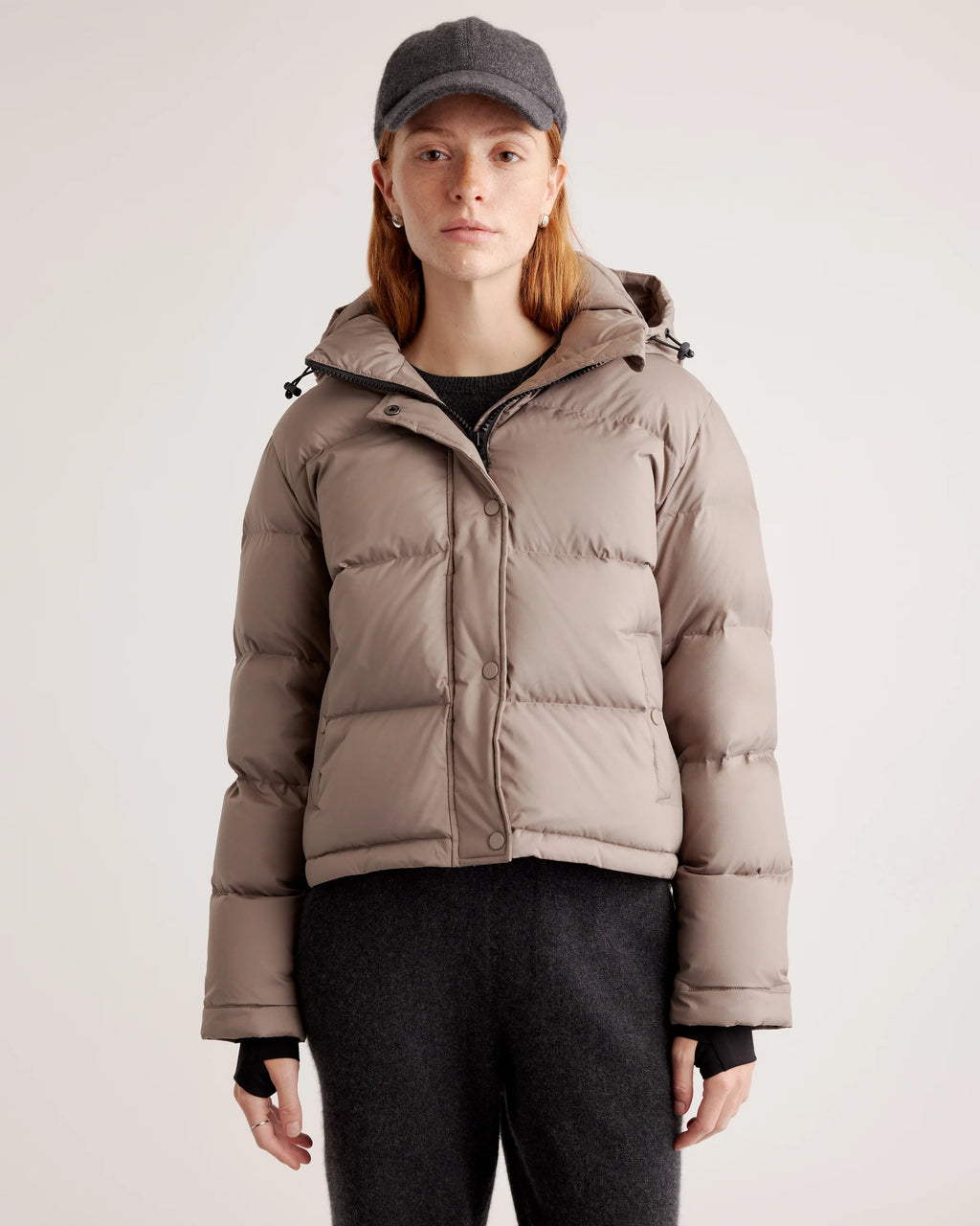 Responsible Down Cropped Puffer Jacket - XS / Shiny Black