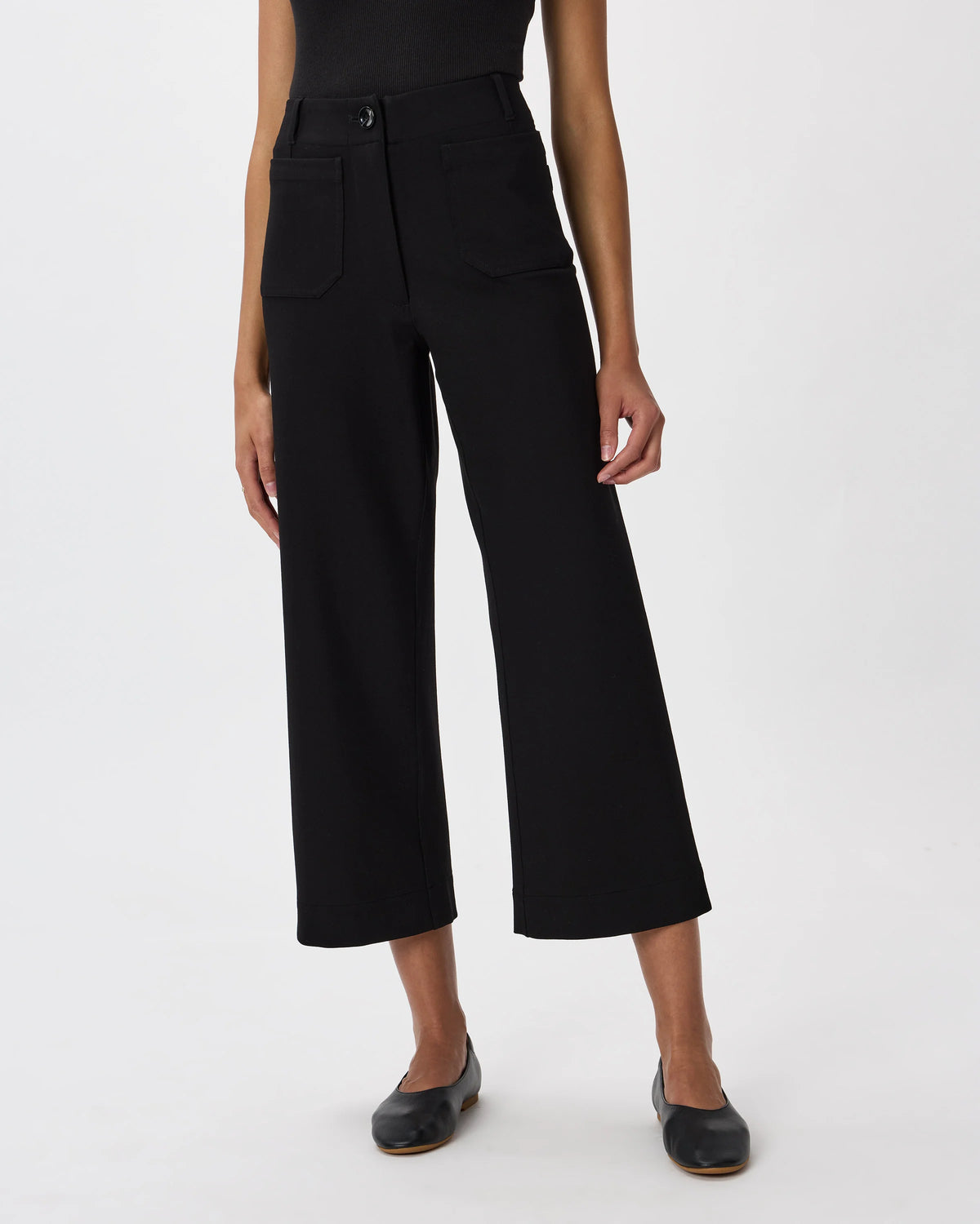 Ultra-Stretch Ponte Cropped Wide Leg Pants - 0 / Espresso