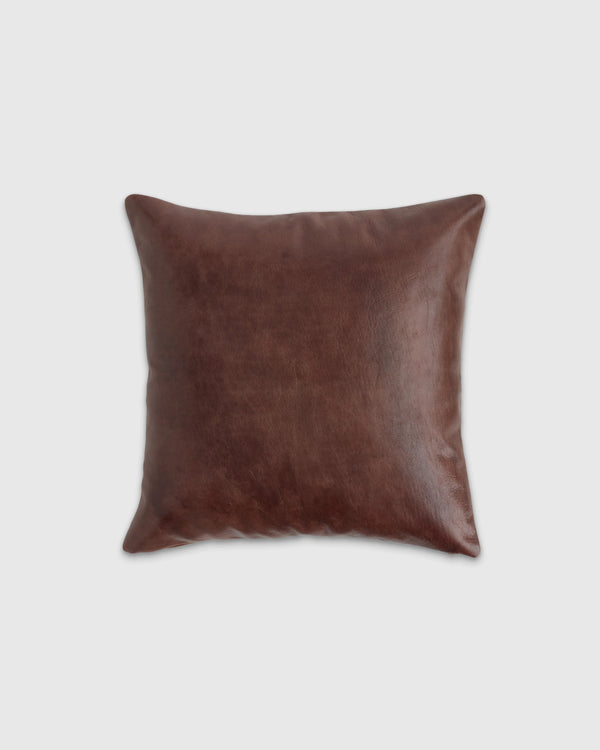 Solid Leather Pillow Cover - 20x20 / Cognac