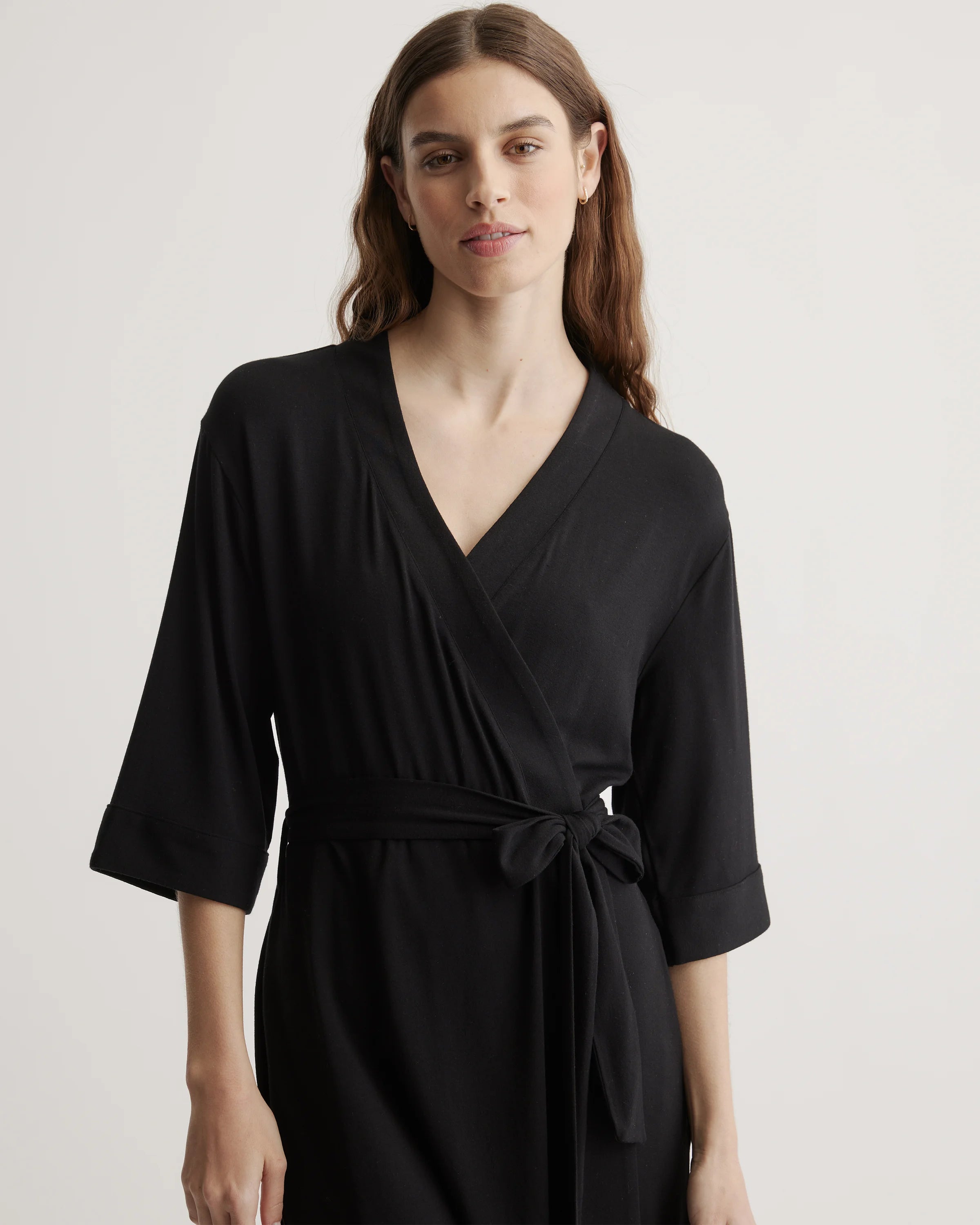 Bamboo Jersey Robe - XS / Black Secondary image