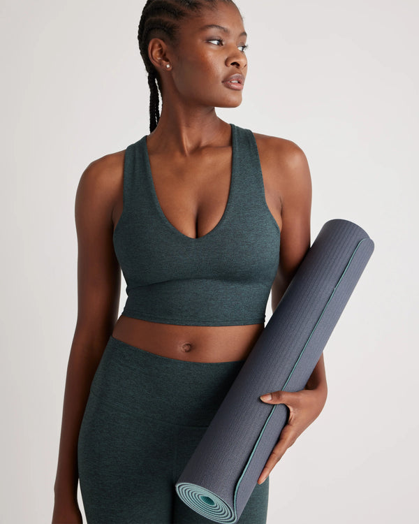 Ultra-Soft V-Neck Cropped Tank - XS / Heather Navy