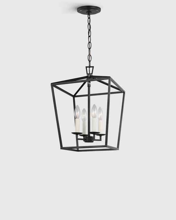 Traditional Steel Lantern Pendant - Small / Brass