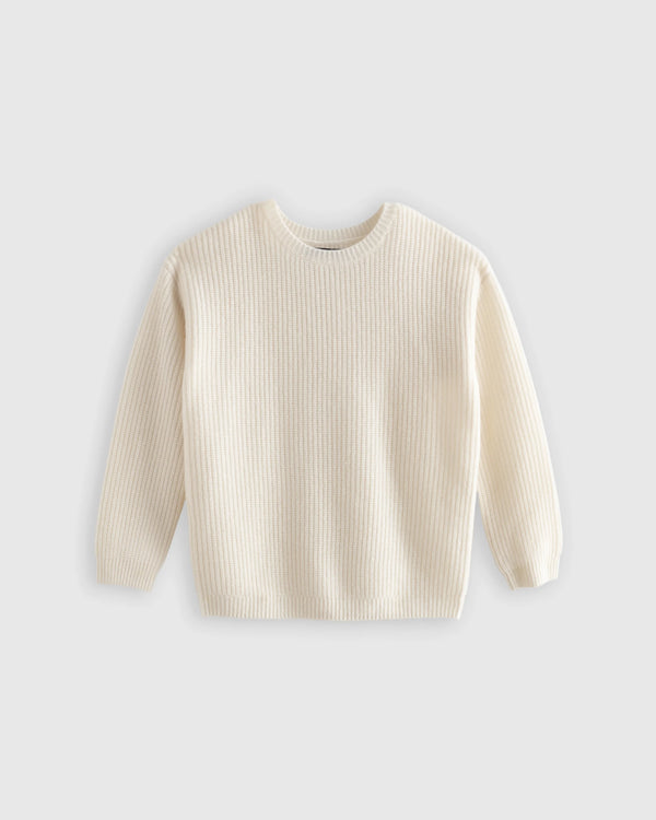 Washable Cashmere Fisherman Tunic Sweater - 6 / Oatmeal