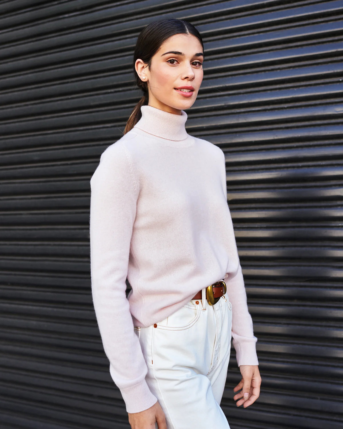 Mongolian Cashmere Turtleneck Sweater - XS / Heather Grey
