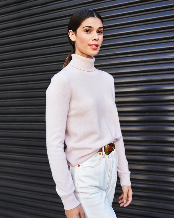 Mongolian Cashmere Turtleneck Sweater - XS / Heather Grey
