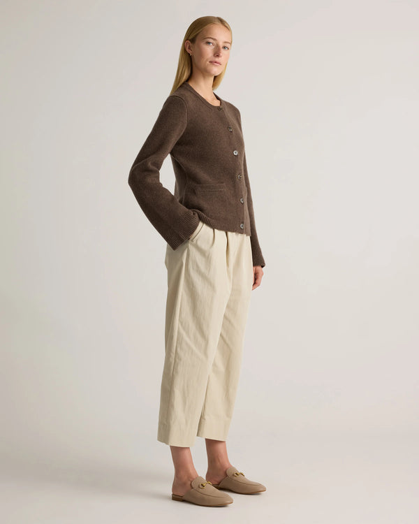 Mongolian Cashmere Structured Cardigan - XS / Oatmeal