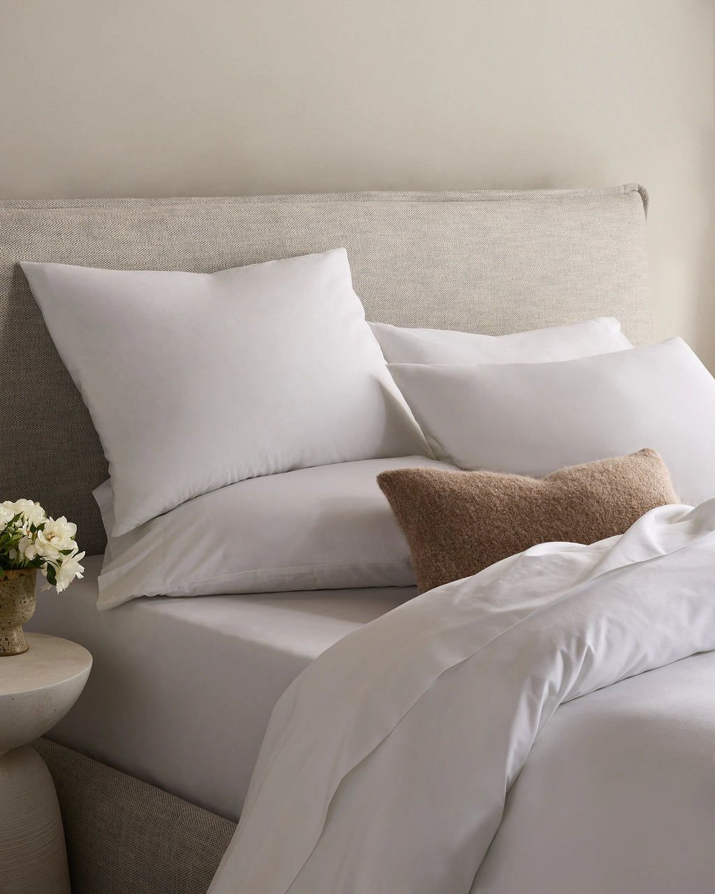Organic Crisp Percale Deluxe Bedding Bundle - Twin / White