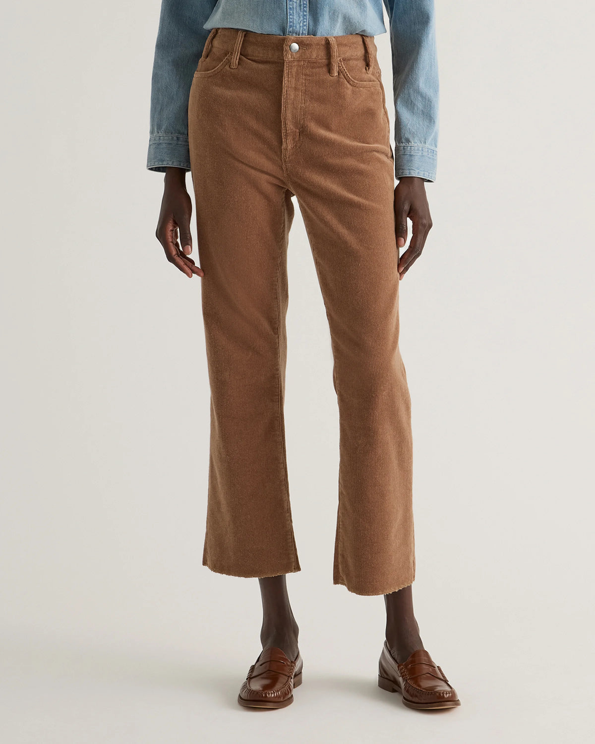 Organic Stretch Corduroy Kick Flare Pants - 0 / Warm Brown Main image
