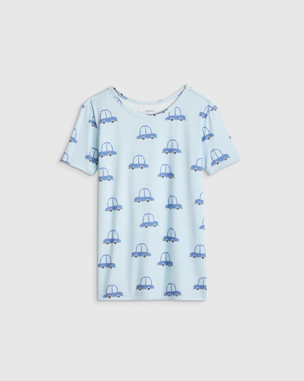 Bamboo Short Sleeve and Shorts Pajama Set - 6 / Lavender Hearts