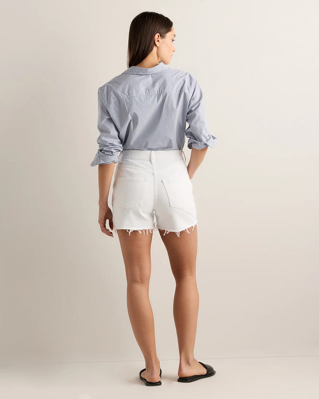 Bella Rigid Cut Off Shorts - 24 / Powder Blue Distressed Fray