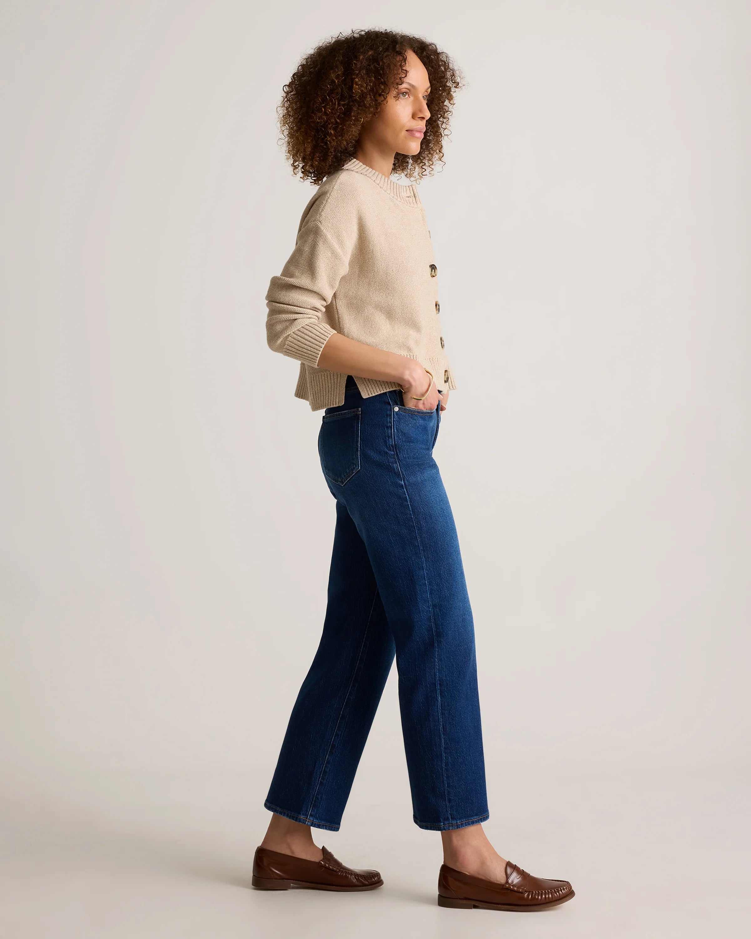 Bella Stretch Cropped Straight Jeans - 24 / Stormy Blue Secondary image