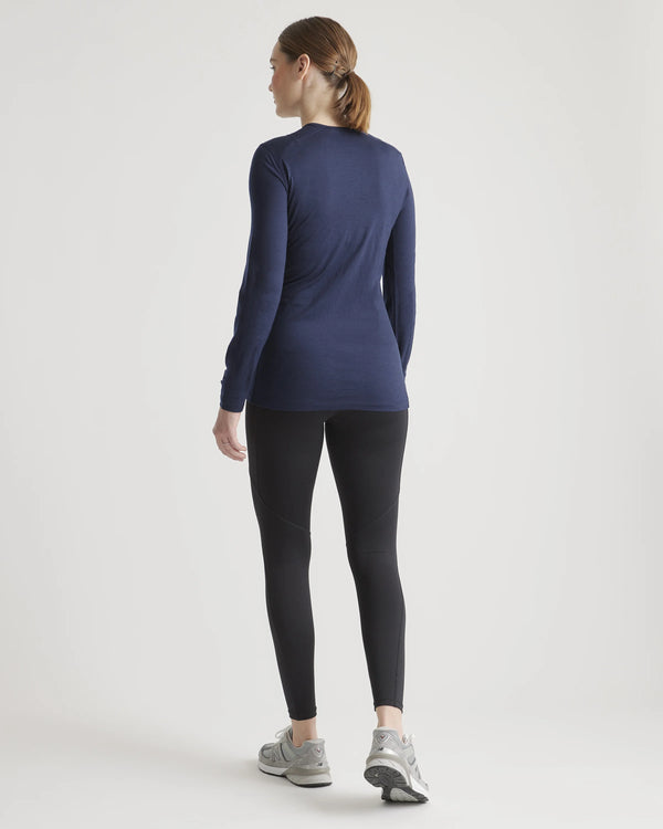 100% Merino Wool All-Season Long Sleeve Base Layer - XS / Black