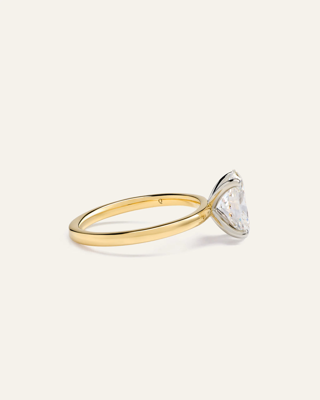 Lab Grown Diamond Oval Comfort Fit Engagement Ring - 2ct - 4 / Yellow Gold