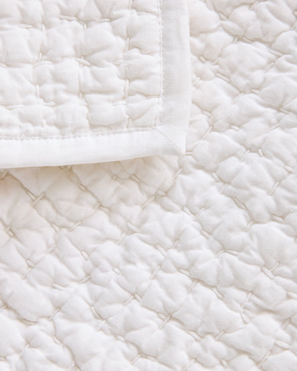 Organic Cotton Hand Stitched Quilt - Twin / Stone