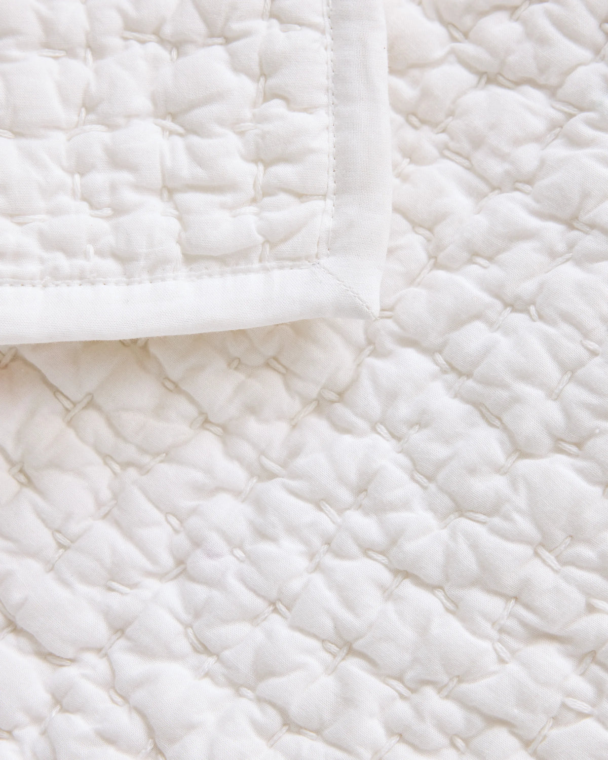 Organic Cotton Hand Stitched Quilt Set - Twin / Stone