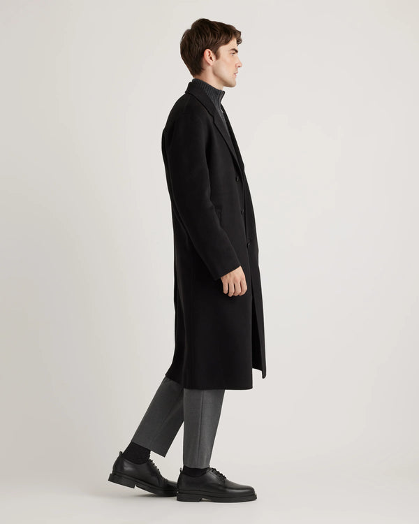 100% Mongolian Cashmere Double-Faced Overcoat - S / Black