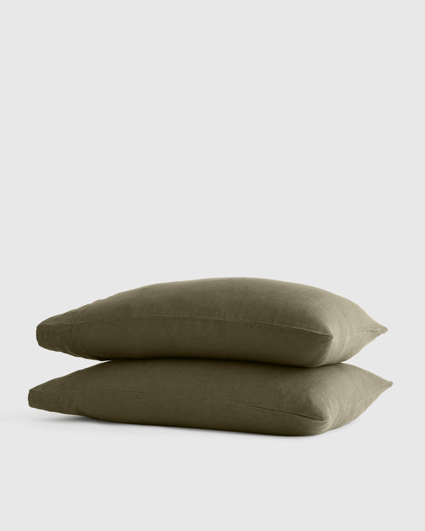 European Linen Pillowcase Set - Standard / White