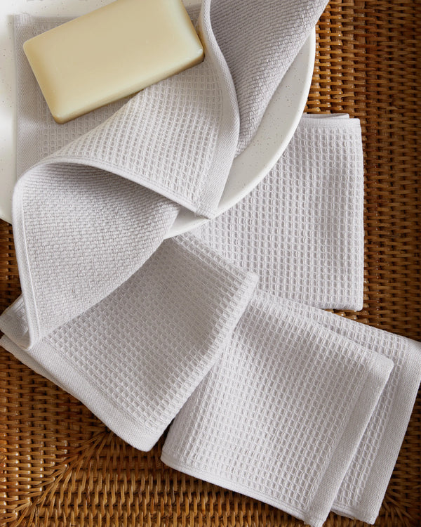 Turkish Waffle Terry Washcloth (Set of 4) - One Size / Ivory