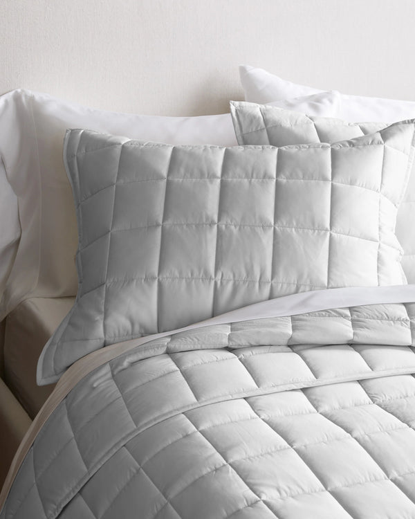 Bamboo Box Quilted Sham Set - Standard / Sage