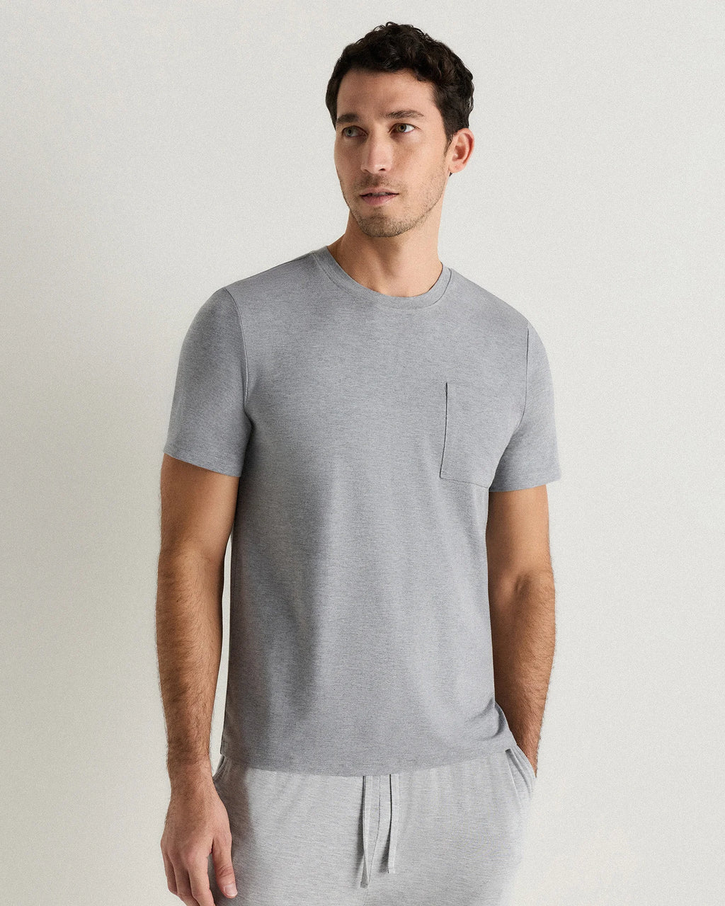 Bamboo Jersey Relaxed Lounge Tee - S / Heather Grey