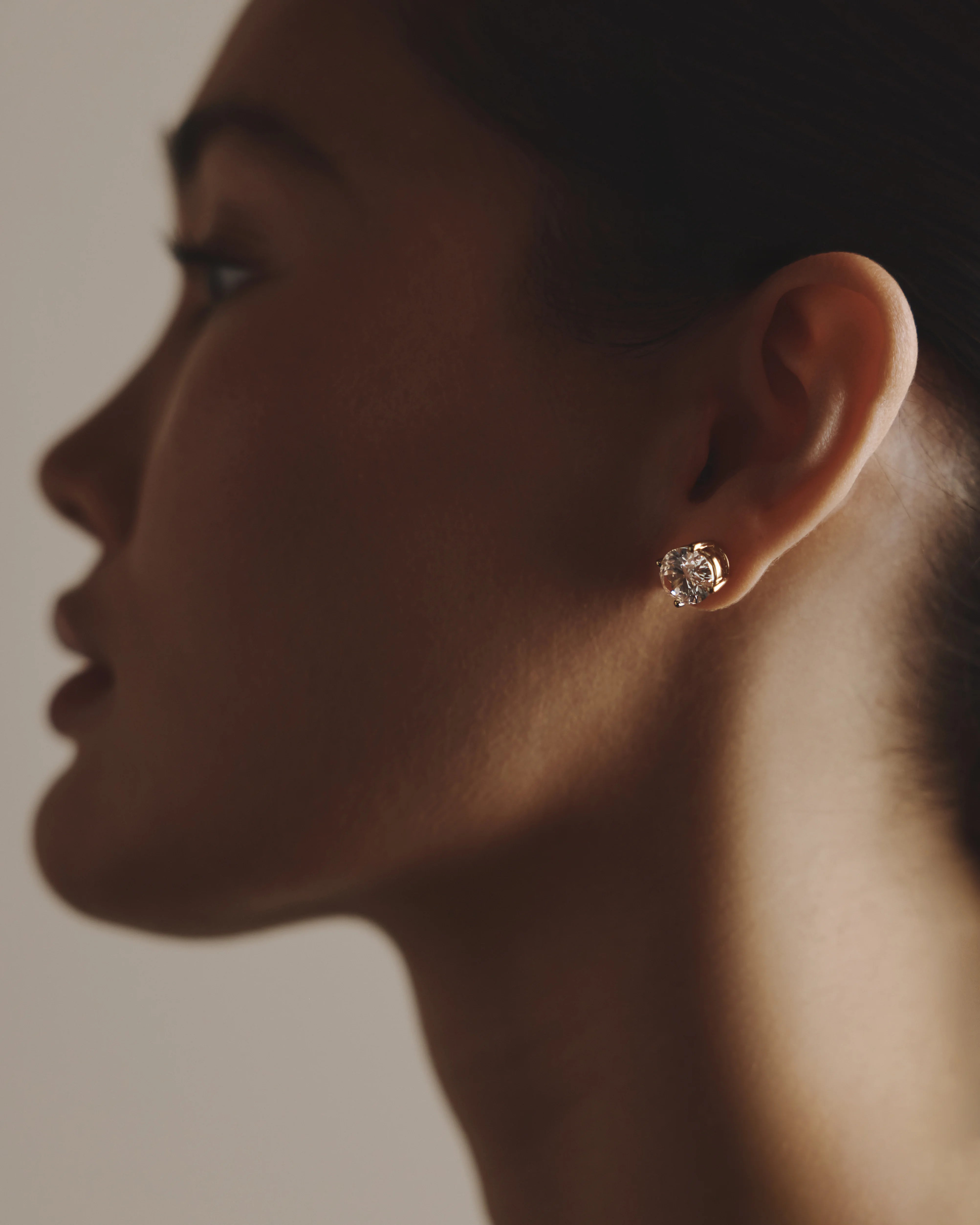 14K Gold Lab Grown Diamond Statement Oval Studs - 8ctw - One Size / Yellow Gold Secondary image