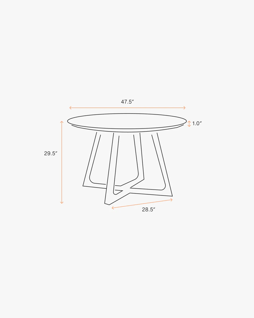 Solid Wood Midcentury Round Dining Table - One Size / Brown Walnut
