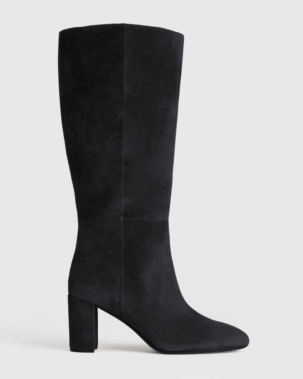 Italian Suede Block Heel Boots - 5 / Espresso Brown