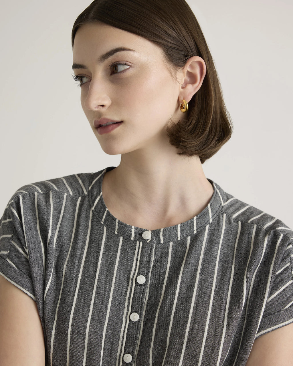 100% Organic Cotton Gauze Roll Sleeve Shirt - XS / Spiced Orange
