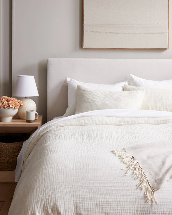 Organic Cotton Gauze Duvet Cover Set - Twin / Dried Sage