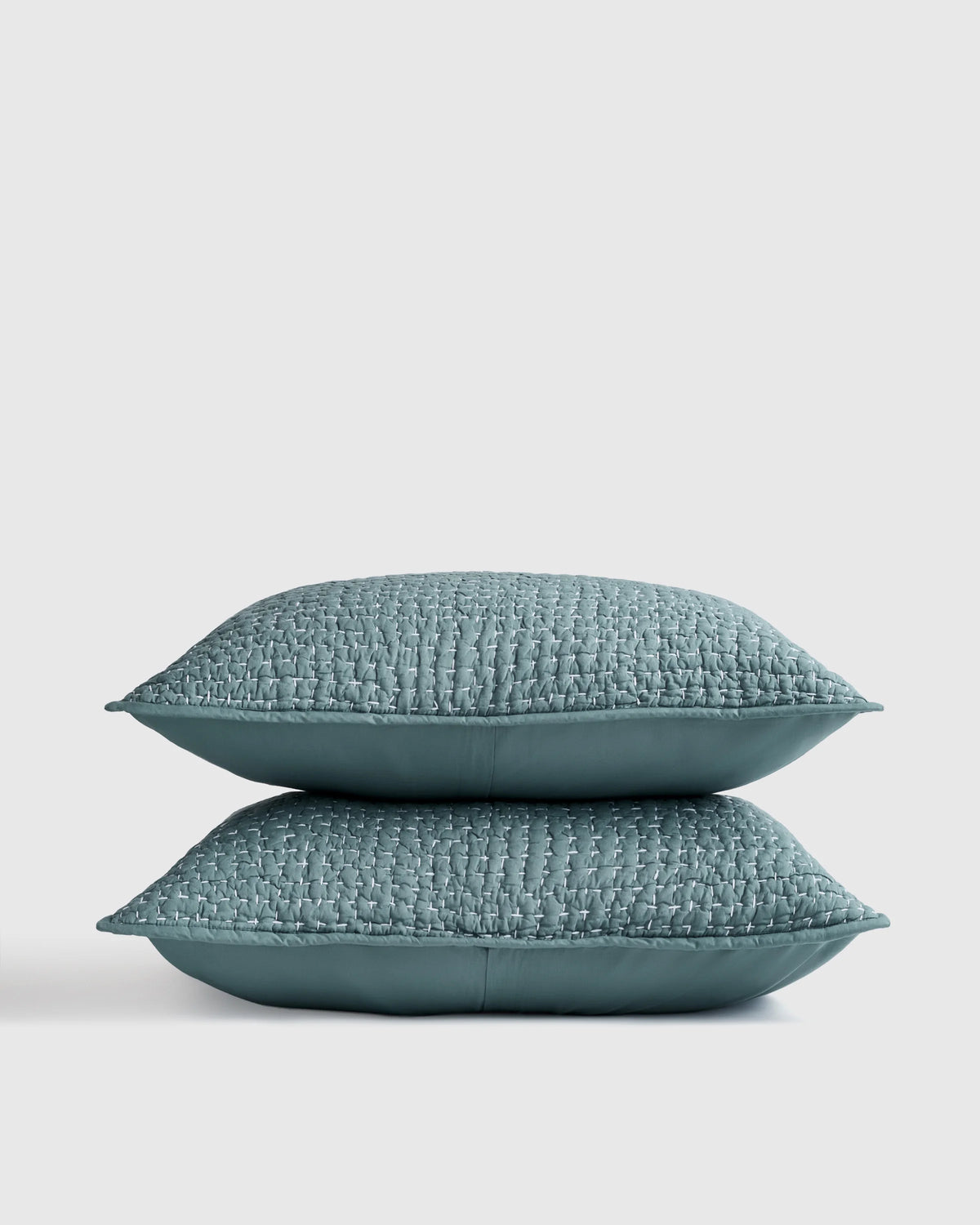 Organic Cotton Hand Stitched Quilted Sham Set - Standard / Ocean Main image