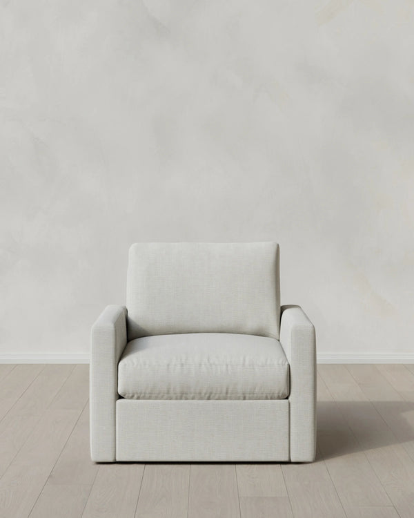 Brennan Swivel Chair in Performance Chenille Linen Blend - 32" / Slate