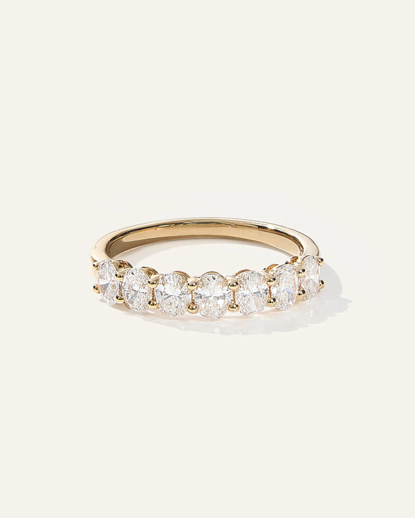 Lab Grown Diamond Oval Seven Stone Band - 4 / Yellow Gold