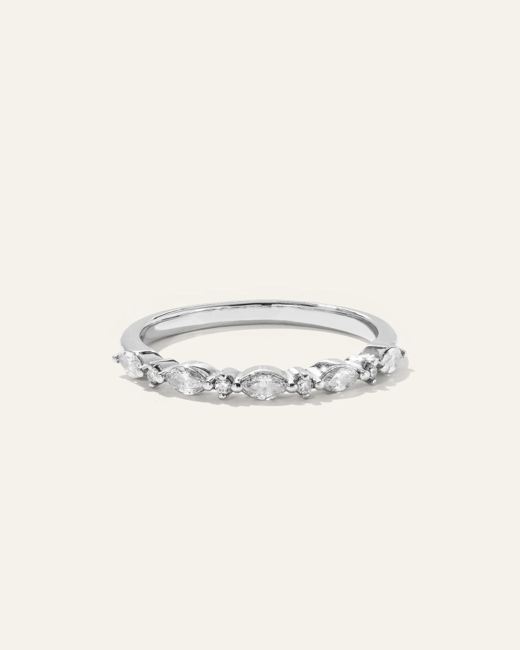 Diamond Alternating Marquise & Round Band - 4 / Yellow Gold