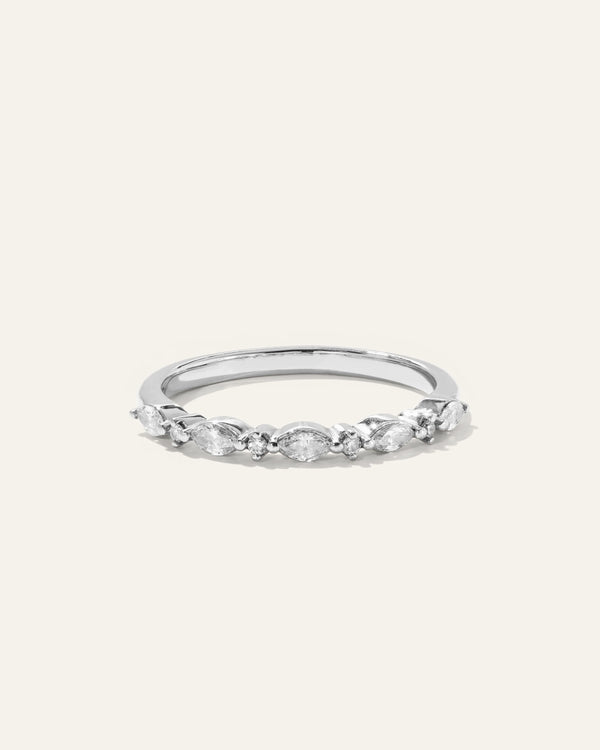 Diamond Alternating Marquise & Round Band - 4 / Yellow Gold