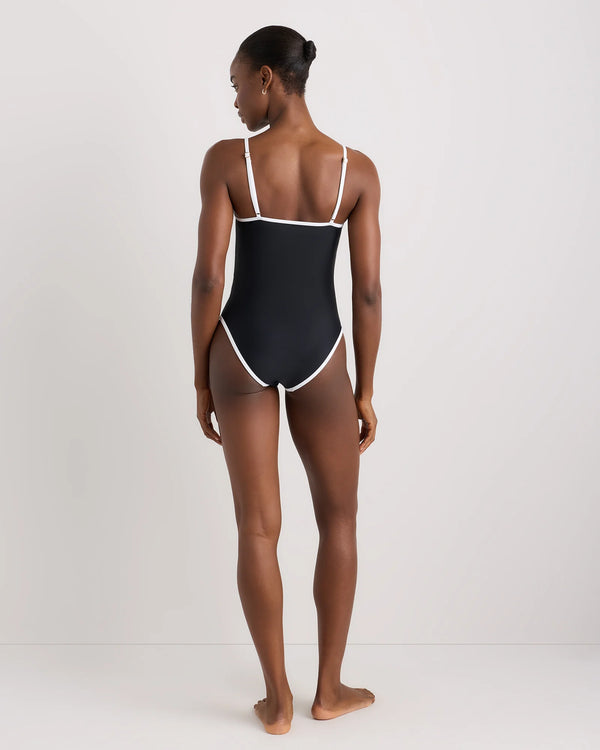 Italian Cami One-Piece Swimsuit - XS / Black