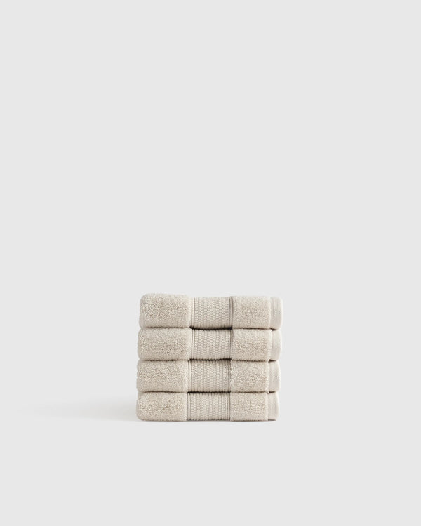 Classic Organic Turkish Cotton Washcloth (Set of 4) - One Size / White