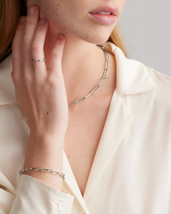 Bold Paperclip Chain Necklace - One Size / Gold Vermeil